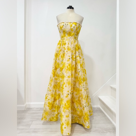 ZIMMERMANN Wonderland Floral Strapless Gown maxi Floral Dress - Picture 4 of 15